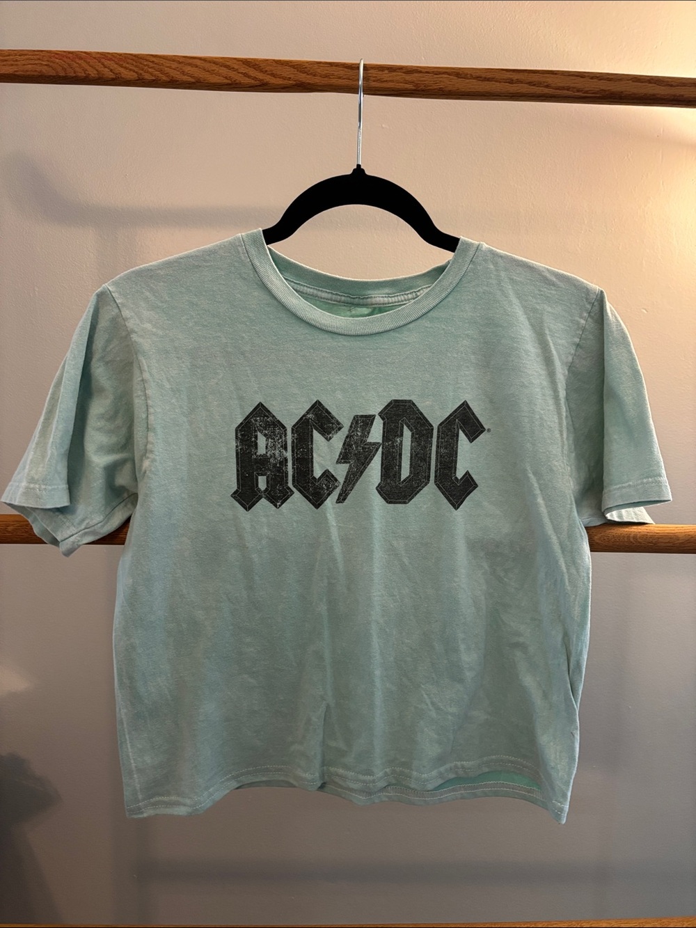 AC/DC Light Mint Green Short Sleeve Graphic Tee